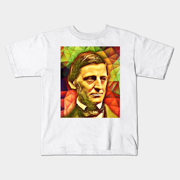 Ralph Waldo Emerson Snow Portrait | Ralph Waldo Emerson Artwork 9 Kids T-Shirt by JustLit